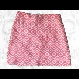 LOFT Jacquard Mini Skirt Red/White Size 10